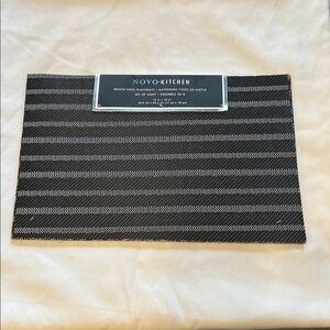 Black and Gray Striped Placemat
